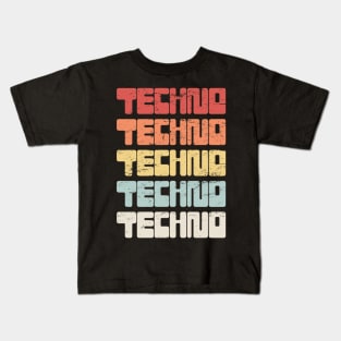 Retro Vintage TECHNO Kids T-Shirt